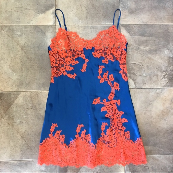 Marjolaine Other - Marjolaine Silk Slip Dress Blue Orange NWT